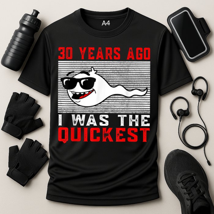 30 years ago I was the quickest 30th birthday funny Cooling Performance Crew T-Shirt