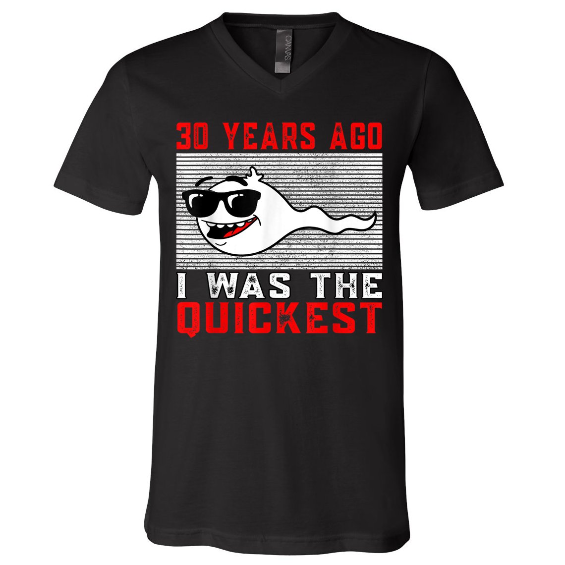 30 years ago I was the quickest 30th birthday funny V-Neck T-Shirt