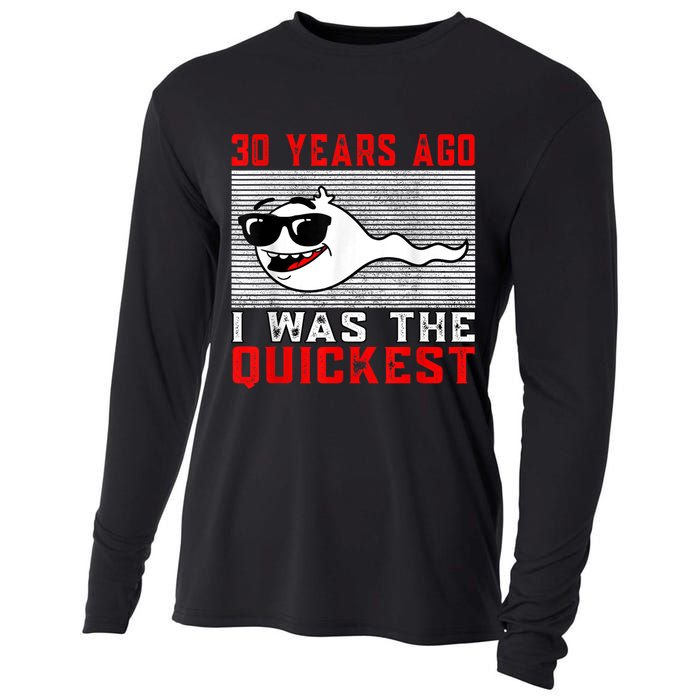 30 years ago I was the quickest 30th birthday funny Cooling Performance Long Sleeve Crew