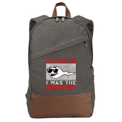 30 years ago I was the quickest 30th birthday funny Cotton Canvas Backpack