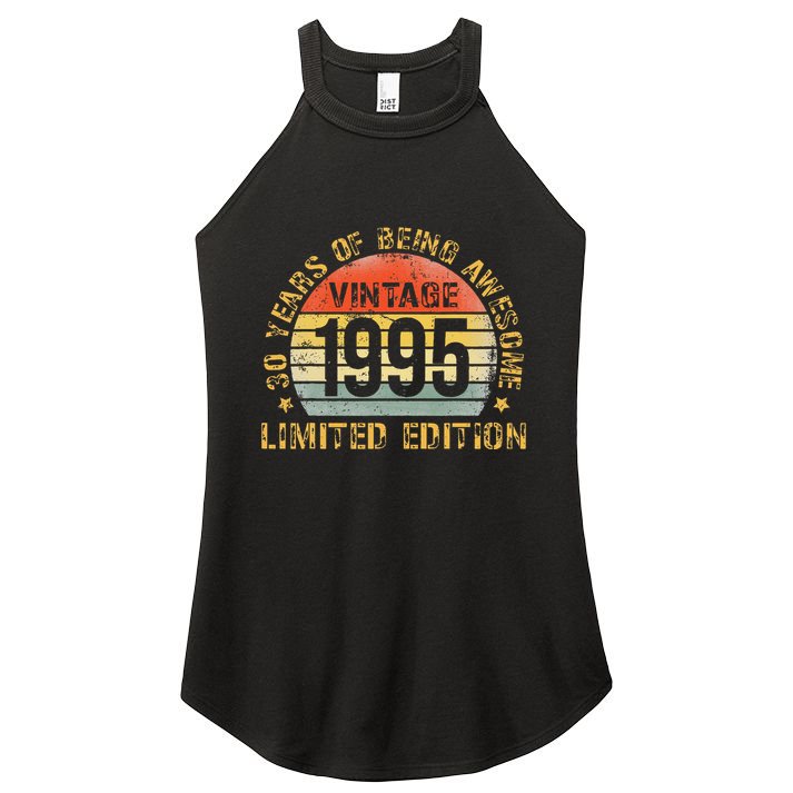 30 Year Birthday Decorations Gag 30yr 1995 30th Birthday Gift Women's Perfect Tri Rocker Tank