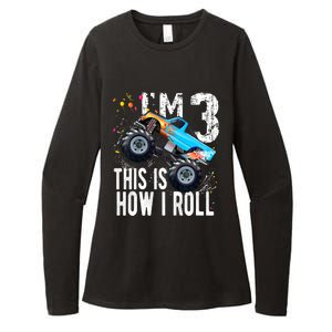 3 Year Old Gift Cool 3th Birthday Boy Gift For Monster Truck Car Lovers Womens CVC Long Sleeve Shirt