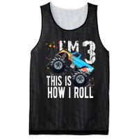 3 Year Old Gift Cool 3th Birthday Boy Gift For Monster Truck Car Lovers Mesh Reversible Basketball Jersey Tank