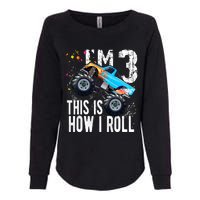 3 Year Old Gift Cool 3th Birthday Boy Gift For Monster Truck Car Lovers Womens California Wash Sweatshirt