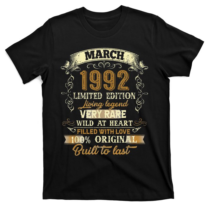 31 Year Old Gift March 1992 Vintage Awesome 31st Birthday Cute T-Shirt