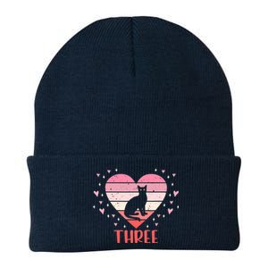 3 Year Old Cute Cat Birthday Girl 3Rd B Day Knit Cap Winter Beanie