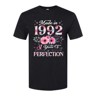 31 Year Old Made In 1992 Floral 31st Birthday Gifts Women Softstyle® CVC T-Shirt