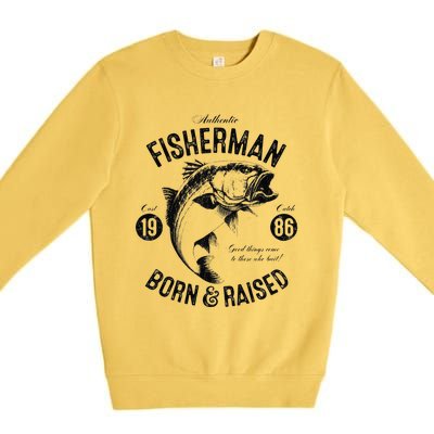 37 Year Old Fisherman Fishing 1986 37th Birthday Gift Premium Crewneck Sweatshirt