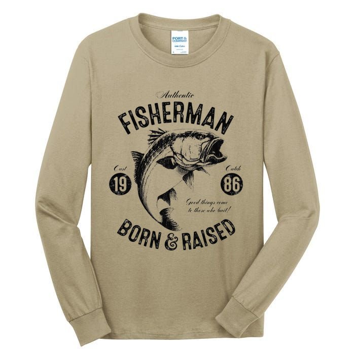 37 Year Old Fisherman Fishing 1986 37th Birthday Gift Tall Long Sleeve T-Shirt