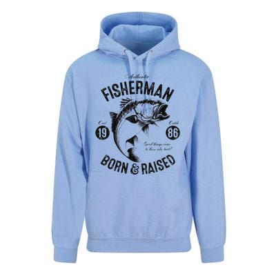 37 Year Old Fisherman Fishing 1986 37th Birthday Gift Unisex Surf Hoodie