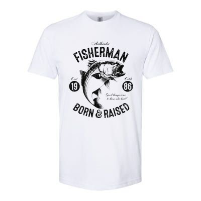 37 Year Old Fisherman Fishing 1986 37th Birthday Gift Softstyle CVC T-Shirt