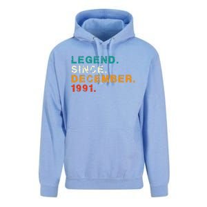 31 Years Old Gift 31st Birthday Legend Since December 1991 Unisex Surf Hoodie