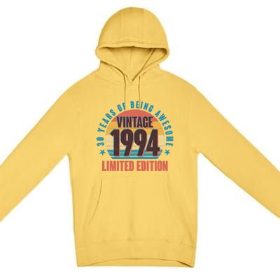 30 Years Of Being Awesome 1994 Limited Edition Vintage Retro Premium Pullover Hoodie