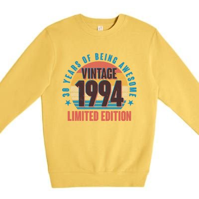 30 Years Of Being Awesome 1994 Limited Edition Vintage Retro Premium Crewneck Sweatshirt