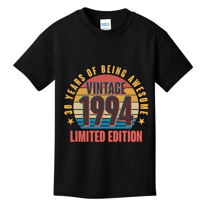 30 Years Of Being Awesome 1994 Limited Edition Vintage Retro Kids T-Shirt