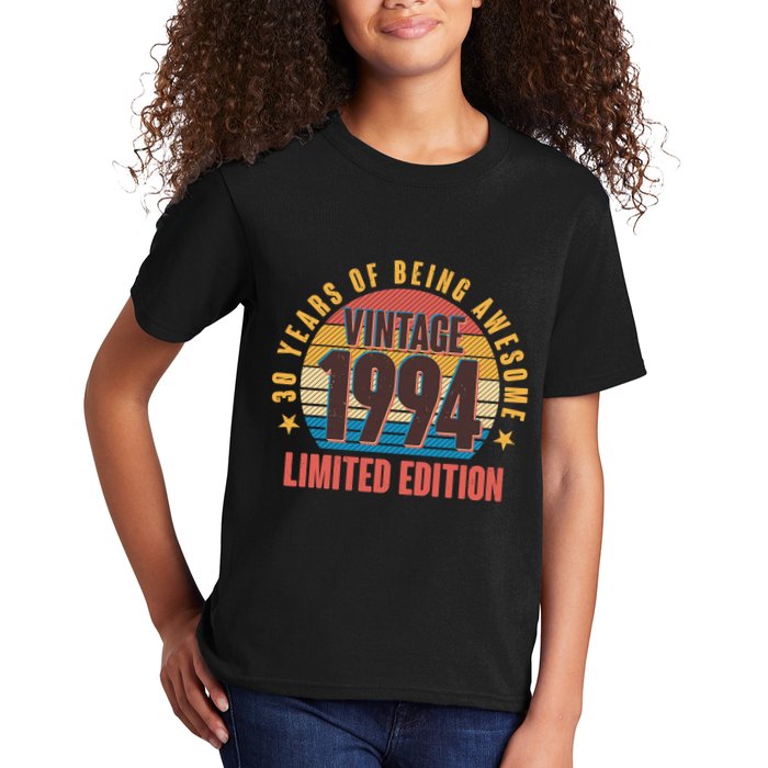 30 Years Of Being Awesome 1994 Limited Edition Vintage Retro Kids T-Shirt