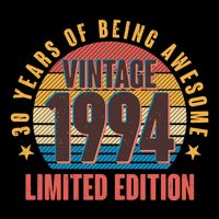 30 Years Of Being Awesome 1994 Limited Edition Vintage Retro Kids T-Shirt