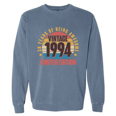 30 Years Of Being Awesome 1994 Limited Edition Vintage Retro Garment-Dyed Sweatshirt