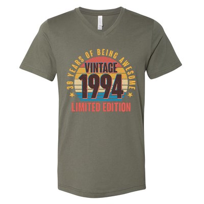 30 Years Of Being Awesome 1994 Limited Edition Vintage Retro V-Neck T-Shirt