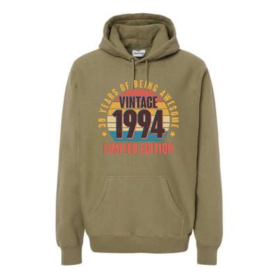 30 Years Of Being Awesome 1994 Limited Edition Vintage Retro Premium Hoodie