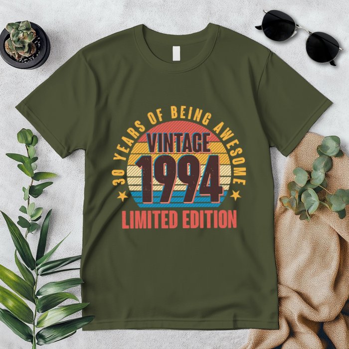 30 Years Of Being Awesome 1994 Limited Edition Vintage Retro Premium T-Shirt