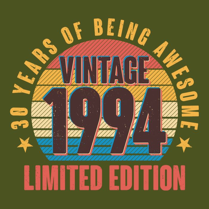 30 Years Of Being Awesome 1994 Limited Edition Vintage Retro Premium T-Shirt