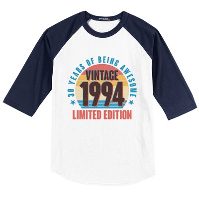 30 Years Of Being Awesome 1994 Limited Edition Vintage Retro Baseball Sleeve Shirt