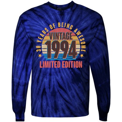 30 Years Of Being Awesome 1994 Limited Edition Vintage Retro Tie-Dye Long Sleeve Shirt