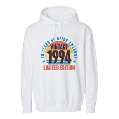 30 Years Of Being Awesome 1994 Limited Edition Vintage Retro Garment-Dyed Fleece Hoodie