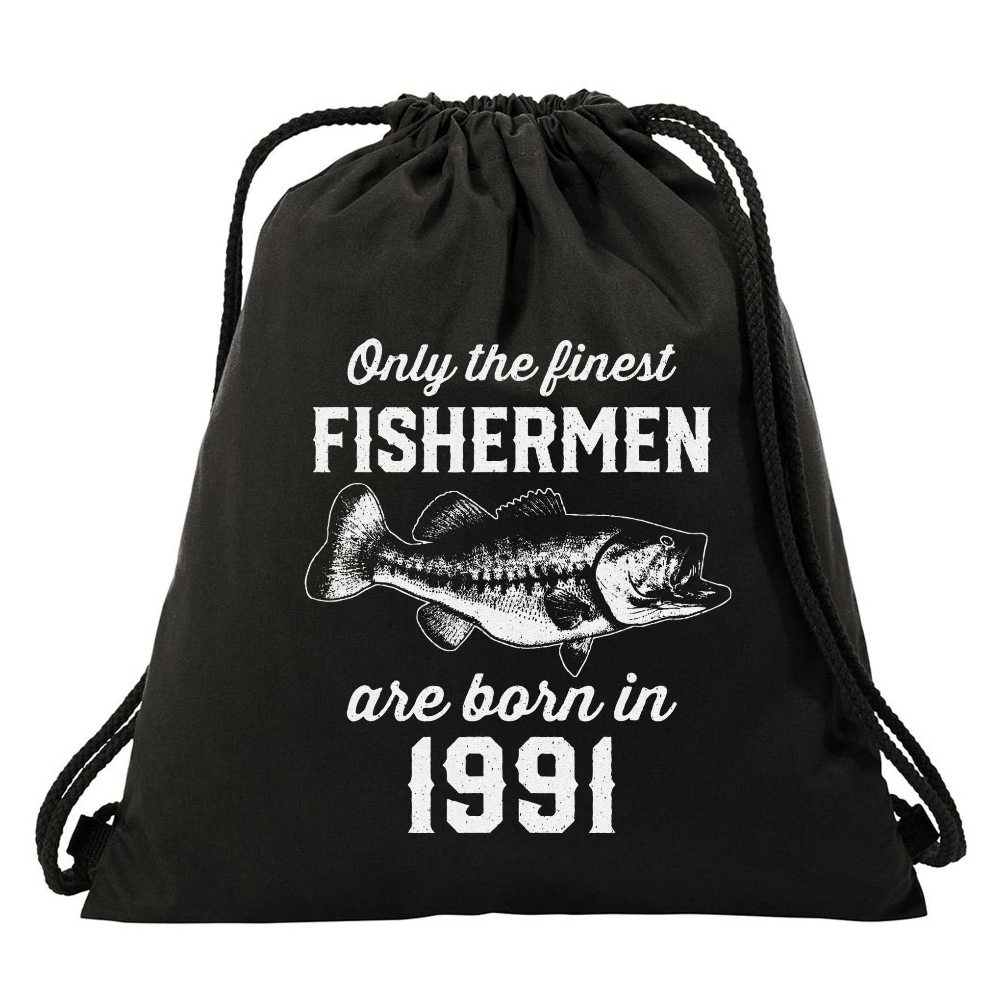 32 Year Old Fishing Fisherman 1991 32nd Birthday Drawstring Bag