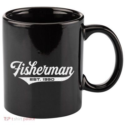 33 Year Old Fisherman Fishing 1990 33rd Birthday Funny 11oz C Handle Ceramic Mug