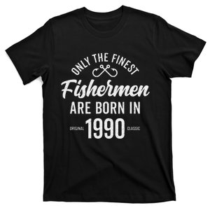 33 Year Old Fisherman Fishing 1990 33rd Birthday Gift T-Shirt