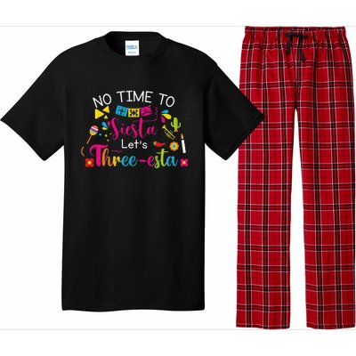 3 Year Old Mexican Fiesta No Time To Siesta Let's Threeesta Funny Pajama Set