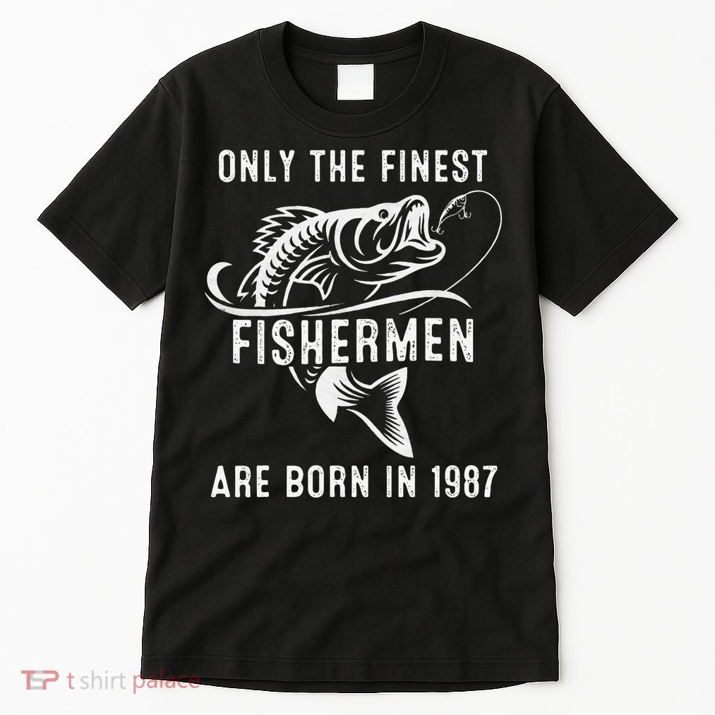 34 Year Old Fishing Fisherman 1987 34 Th Birthday Tall T-Shirt