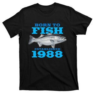 35 Year Old Fishing Fisherman 1988 35th Birthday T-Shirt