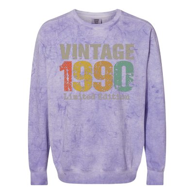 34 Year Old Gifts Vintage 1990 Limited Edition 34th Birthday Colorblast Crewneck Sweatshirt