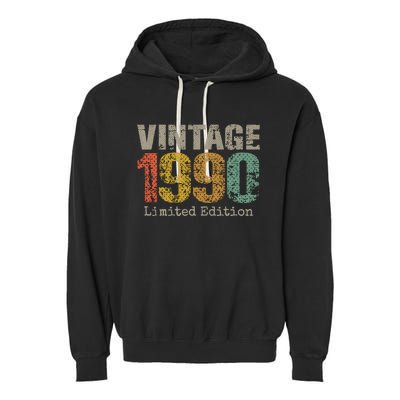 34 Year Old Gifts Vintage 1990 Limited Edition 34th Birthday Garment-Dyed Fleece Hoodie