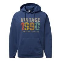 34 Year Old Gifts Vintage 1990 Limited Edition 34th Birthday Performance Fleece Hoodie