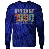 34 Year Old Gifts Vintage 1990 Limited Edition 34th Birthday Tie-Dye Long Sleeve Shirt