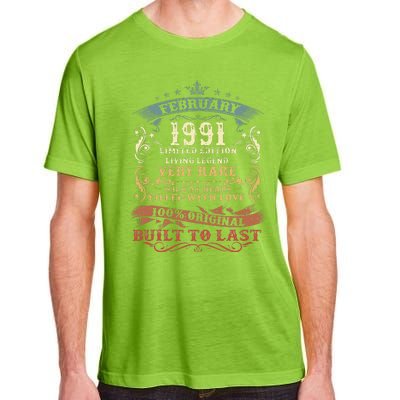 32 Year Old Awesome Since February 1991 32nd Birthday Gift Adult ChromaSoft Performance T-Shirt