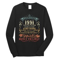 32 Year Old Awesome Since February 1991 32nd Birthday Gift Long Sleeve Shirt