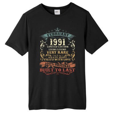 32 Year Old Awesome Since February 1991 32nd Birthday Gift Tall Fusion ChromaSoft Performance T-Shirt