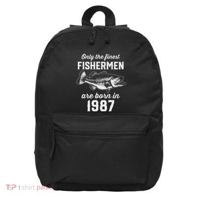 36 Year Old Fisherman Fishing 1987 36th Birthday 16 in Basic Backpack