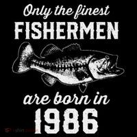 37 Year Old Fisherman Fishing 1986 37th Birthday Tall T-Shirt