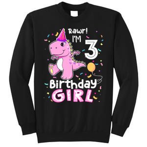 3 Year Old Dinosaur Birthday 3rd T Rex Dino Three Saurus Sweatshirt