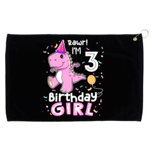 3 Year Old Dinosaur Birthday 3rd T Rex Dino Three Saurus Grommeted Golf Towel