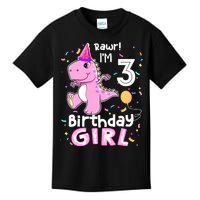 3 Year Old Dinosaur Birthday 3rd T Rex Dino Three Saurus Kids T-Shirt