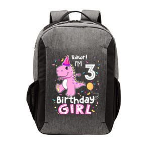 3 Year Old Dinosaur Birthday 3rd T Rex Dino Three Saurus Vector Backpack