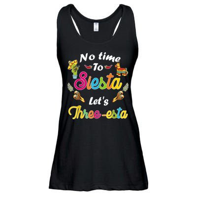3 Year Old Mexican Fiesta no time to siesta let's Three-esta Ladies Essential Flowy Tank
