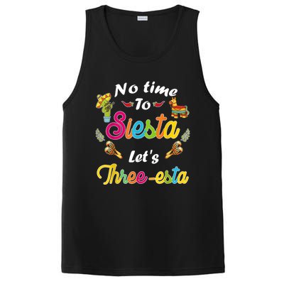 3 Year Old Mexican Fiesta no time to siesta let's Three-esta PosiCharge Competitor Tank